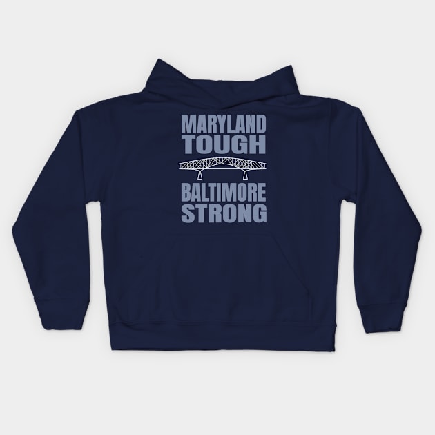 Maryland-Tough-Baltimore-Strong Kids Hoodie by Suisui Artworks